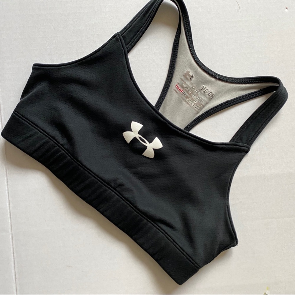 Under Amour Heat Gear Black Sport Bra Juniors L - Picture 3 of 5